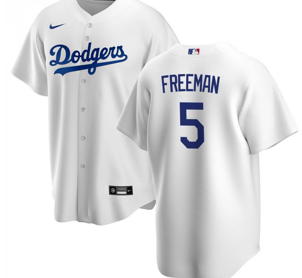 Men Los Angeles Dodgers #5 Freddie Freeman White Cool Base home 2022 MLB Jersey->youth nfl jersey->Youth Jersey